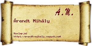 Árendt Mihály névjegykártya