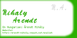 mihaly arendt business card
